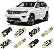 🔆 super bright 6000k led light bulbs package + license plate lights and install tool for jeep grand cherokee (2011-2020) - brishine white interior led lights kit logo