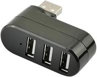 🔌 ayecehi usb hub dock, compact portable rotatable usb port splitter with 3 usb ports [90°/180° degree rotatable] for pc, laptop, notebook, and more - black logo