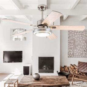 img 1 attached to Andersonlight 52-Inch LED Indoor Stainless Steel Ceiling Fan with Light, Remote Control for Enhanced SEO