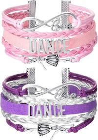 img 4 attached to Chuangdi Girls Dance Bracelet - 2 Piece Set - Charm Bracelet for Dance Recital - Adjustable Gift for Dancers