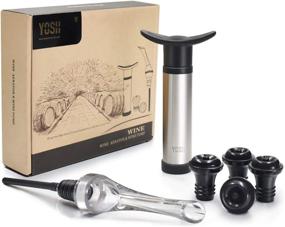 img 4 attached to 🍷 YOSH Wine Saver Vacuum Pump Set with 4 Reusable Wine Bottle Stoppers - Ideal Father's Day Gift for Wine Enthusiasts, Women, Parents, Bartenders, and More!