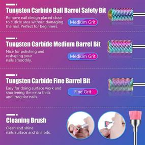 img 3 attached to Полный набор фрез для маникюра: 13 штук битов 3/32 дюйма для ногтей, 10 штук битов для кутикулы "русская", 3 штуки карбид-вольфрамовых битов для ногтей - идеально подходит для маникюра, педикюра и использования в домашнем салоне.