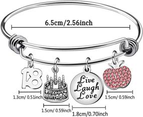 img 3 attached to 🎁 Stainless Steel Adjustable Bracelet Bangle - Perfect Birthday Gifts for Women and Girls, Celebrating 13th, 18th, 21st, 30th, 40th, 50th, and 60th Birthdays