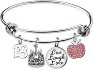 🎁 stainless steel adjustable bracelet bangle - perfect birthday gifts for women and girls, celebrating 13th, 18th, 21st, 30th, 40th, 50th, and 60th birthdays logo