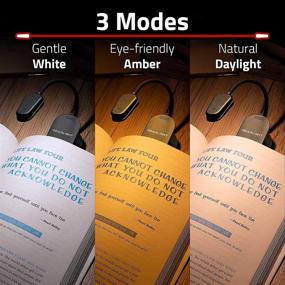 img 3 attached to 🌙 GearLight NiteOwl Bedside Reading Light - 2 Compact, Rechargeable LED Clip-on Lamps with 3 Lighting Modes and 360-Degree Flexible Neck for Nighttime Reading