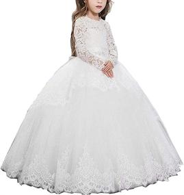 img 3 attached to 👗 Exquisite ABaowedding Sleeves Flower Communion Dresses for Girls