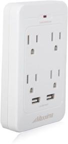 img 3 attached to 🔌 Maxxima 4 Outlet USB Adaptor Plug with Dual Ports, Grounded 3.1A Charging, and 800 Joules Surge Protector