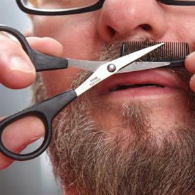 img 2 attached to 🧔 Home-X Mustache and Eyebrow Grooming Kit with Trimming Scissors and Comb