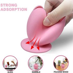 img 3 attached to 🎀 Pink Vinyl Scrap Collector with Silicone Suction Cups: Crafting Holder Set for Easy Craft Weeding & Office Organization