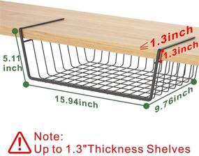 img 3 attached to 📦 Swedecor 4 Pack Under Shelf Wire Basket Storage Organizer - Black, Ideal for Pantry, Cabinet, and Under Cabinet Baskets for Storage