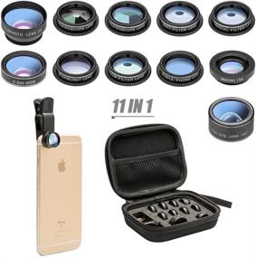 img 4 attached to 📷 11-in-1 Phone Lens Kit for iPhone 12 11 Xs Pro 8 Plus, iPad, Samsung, and Most Smartphones - Includes Fisheye, Wide Angle, Macro, Zoom, CPL, Flow, Radial, Star, and Soft Filters - Enhanced for SEO
