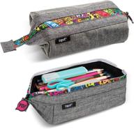 🖋️ sleek and spacious: zipit lenny pencil case for adults and teens - grey логотип