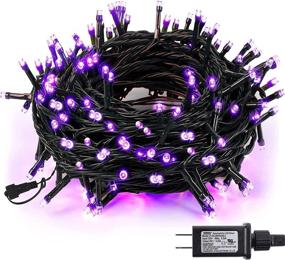 img 2 attached to 🎄 Joliyoou 200 LED Christmas String Lights: 66FT Twinkle Fairy Lights for Indoor/Outdoor Holiday Decoration - Black Wire, Purple