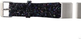 img 2 attached to 🌟 WffKuTooS's Glitter Bling Leather Band Compatible with Fitbit Charge 2 - Stylish Replacement Wristband Strap for Fitbit Charge 2 Smart Watch Fitness Tracker (3D Glitter Black Color)