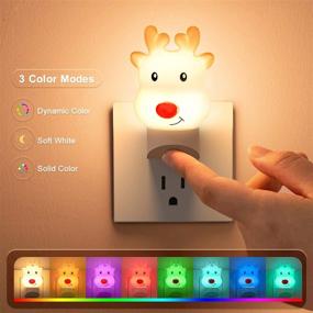 img 3 attached to 🦌 Christmas Deer Night Light: Vibrant LED Wall Decor with Auto Sensor for Kids, Elderly & More