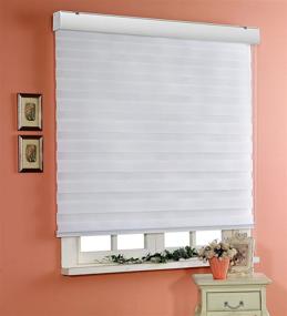 img 2 attached to 🏡 Foiresoft Basic, White, 28x55 Inch Zebra Roller Blinds, Dual Layer Shades, Sheer or Privacy Light Control, Day and Night Window Drapes, 20-110 Inch Wide