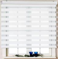 🏡 foiresoft basic, white, 28x55 inch zebra roller blinds, dual layer shades, sheer or privacy light control, day and night window drapes, 20-110 inch wide logo