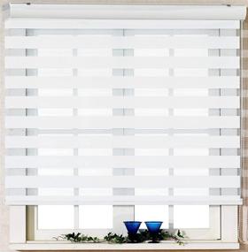 img 4 attached to 🏡 Foiresoft Basic, White, 28x55 Inch Zebra Roller Blinds, Dual Layer Shades, Sheer or Privacy Light Control, Day and Night Window Drapes, 20-110 Inch Wide