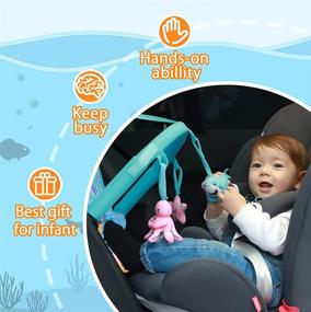 img 1 attached to Adjustable Strap Car Seat Toys for Infants - Easy Access, Sensory Toy for 0-12 Months Babies - Suitable for Boys, Girls, and Toddlers - Hanging Rear Carseat Toy to Enhance Hands-on Skills and Keep Babies Busy