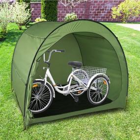 img 3 attached to HZT Outdoor Bike Cover - Adult Tricycle Bicycle Motorcycle 🚲 Storage Cover | Heavy Duty Ripstop Material, Waterproof & Anti-UV Protection