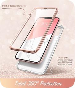 img 2 attached to 📱 i-Blason Cosmo Series iPhone 13 6.1 inch (2021 Release) Case - Slim Full-Body Stylish Protective Marble Case with Built-in Screen Protector