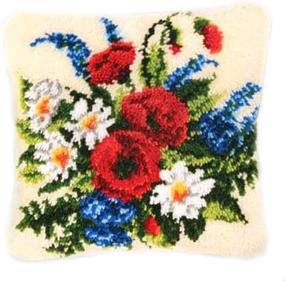 img 4 attached to 🧶 DIY Latch Hook Rug Kits - Cushion Carpet Mat with Handmade Needlepoint Embroidery, Crocheting, and Pillowcase Cover - Perfect for Baby, Wedding, Kids, Parents Gift