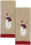 ❄️ snowmen gathering collection by avanti linens - 2 pack fingertip set in tan logo