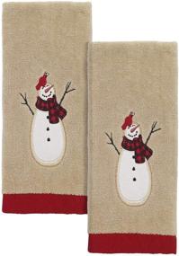 img 1 attached to ❄️ Snowmen Gathering Collection by Avanti Linens - 2 Pack Fingertip Set in Tan