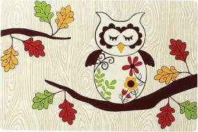 img 2 attached to 🦉 Ritz Sleepy Owl Collection Reversible Printed Placemats - Set of 4: Enhance your table decor!