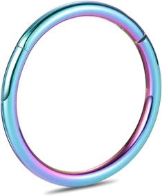 img 4 attached to Titanium Hinged Segment Nose Ring Hoop - PEAKLINK G23 - 14G, 16G, 18G, 20G - Cartilage Earrings - Body Piercing