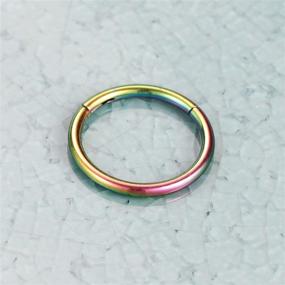 img 3 attached to Titanium Hinged Segment Nose Ring Hoop - PEAKLINK G23 - 14G, 16G, 18G, 20G - Cartilage Earrings - Body Piercing