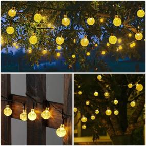 img 2 attached to 🌞 Toodour Outdoor Solar Globe String Lights 35.6ft - 60 LEDs, Waterproof, 8 Modes for Garden, Patio, Gazebo, Yard, Outdoors (Warm White)