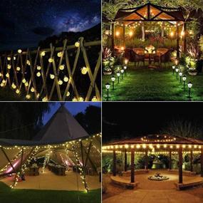 img 1 attached to 🌞 Toodour Outdoor Solar Globe String Lights 35.6ft - 60 LEDs, Waterproof, 8 Modes for Garden, Patio, Gazebo, Yard, Outdoors (Warm White)