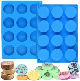 img 4 attached to 🛁 Palksky 12-Cavity Cylinder Silicone Mold/Round Soap Mold for Bath Bomb, Beeswax, Lotion Bars - Handmade Shower Steamer Mold (2pcs)