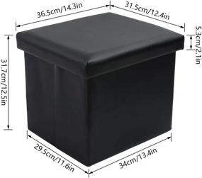 img 2 attached to KKTONER Leather Foldable Storage Ottoman Furniture