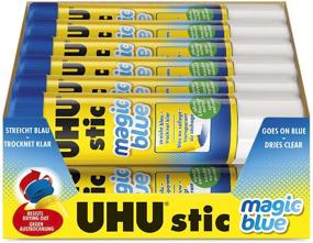 img 4 attached to 🔵 Uhu Colored Glue Stick, 1.41oz Blue (Rubs on Blue, Dries Clear), Washable, Solvent-Free, Screw-On Cap, Pack of 12, 9U 99653