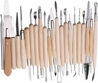 🎨 22pcs clay sculpting tools set with wooden handle - pottery carving tool kit for artwork, pottery, ceramics, and holiday crafts logo