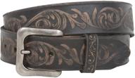 🌸 vintage cowhide leather men's accessories and belts with floral embossing logo