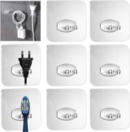 versatile 6pcs adhesive toothbrush holder: wall mounted, multi-function storage hook for home, office and bathroom logo