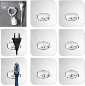 img 4 attached to Versatile 6pcs Adhesive Toothbrush Holder: Wall Mounted, Multi-Function Storage Hook for Home, Office and Bathroom