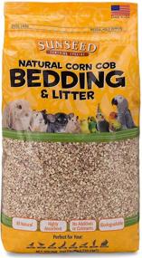 img 3 attached to USA Made Natural Corn Cob Bedding & Litter for Small Pets & Birds - 350 Cubic Inches
