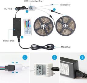 img 3 attached to 🌈 Laimante 32.8ft RGB Waterproof LED Strip Lights with Remote Controller and UL Listed Power Supply - Ideal for Bedroom, Kitchen, TV, and More!