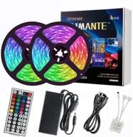 🌈 laimante 32.8ft rgb waterproof led strip lights with remote controller and ul listed power supply - ideal for bedroom, kitchen, tv, and more! logo