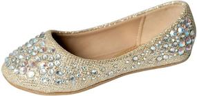 img 1 attached to Rhinestone Studded Slip On Ballet Flats for Forever Girls - Link
