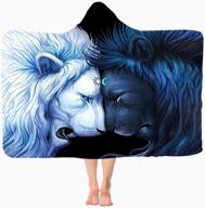 🦁 lion hooded blanket: super soft and warm flannel throw blanket for kids and adults, perfect gift for indoor or outdoor use, all-season wearable cape wrap (lion, 50" x 60") логотип