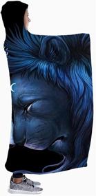 img 1 attached to 🦁 Lion Hooded Blanket: Super Soft and Warm Flannel Throw Blanket for Kids and Adults, Perfect Gift for Indoor or Outdoor Use, All-Season Wearable Cape Wrap (Lion, 50" x 60")