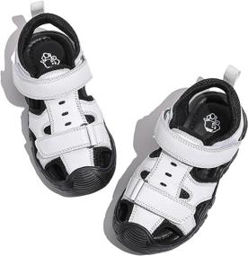 img 3 attached to DADAWEN Leather Closed Toe Outdoor Athletic Boys' Shoes : Sandals