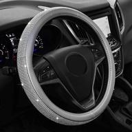 eing car steering wheel cover with bling crystal diamonds leather steering wheel case accessories logo