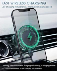 img 1 attached to 🔌 NIUYANE Magnetic Wireless Car Charger: Fast 15W Charging, Internal Cooling Fan, iPhone 13/12 Compatible