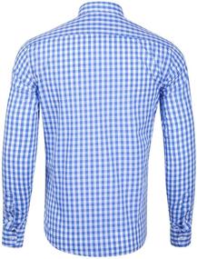 img 3 attached to XI PENG Checkered Gingham Sleeve Men's Clothing in Shirts